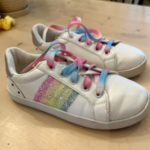 Lola + The Boys Rainbow Striped Sneakers, Size 35